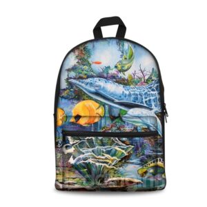 Modern Style 3D Sea World and Marine Organism Pattern School for Man&Woman Backpack