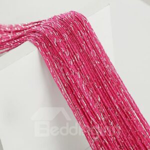 Rose Red String Sheer Curtain Flat Silver Room Divider
