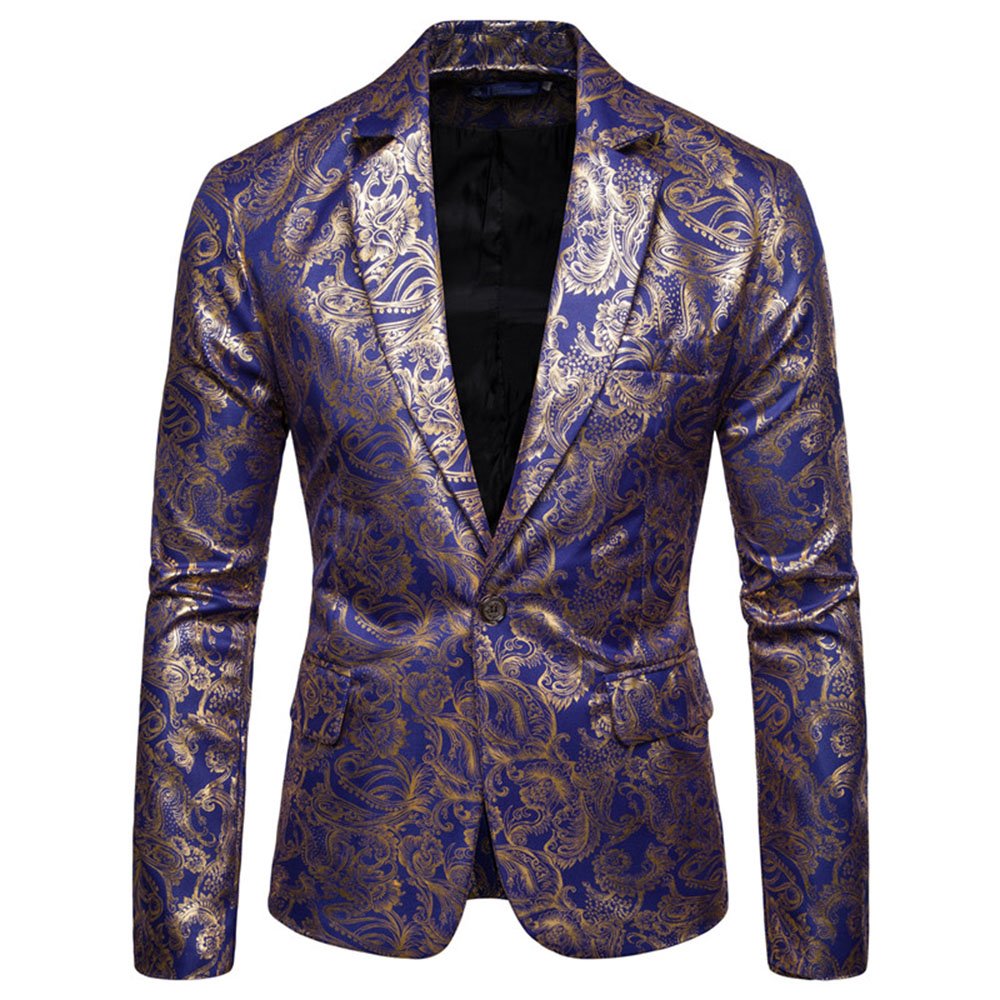 3D Glossy Bronzing Printing Men's Suit Jackets Single-Breasted One Button Casual Dress Coats Slim Fit Leisure Blazer - Image 13