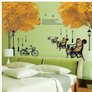 New Arrival Trees and Bench in Garden Wall Stickers