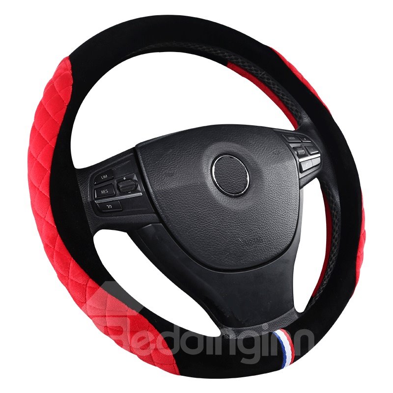 Suede With Bright Package On Both Sides Steering Wheel Cover