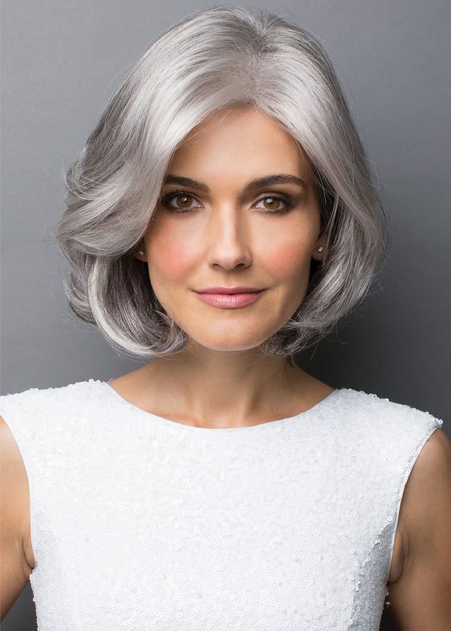 Synthetic Hair Straight Capless 14 Inches 120% Wigs Heat Resistant Natural Looking Daily Party Wigs Cosplay Wigs with Natural Bangs with Free Wig Cap - Image 34