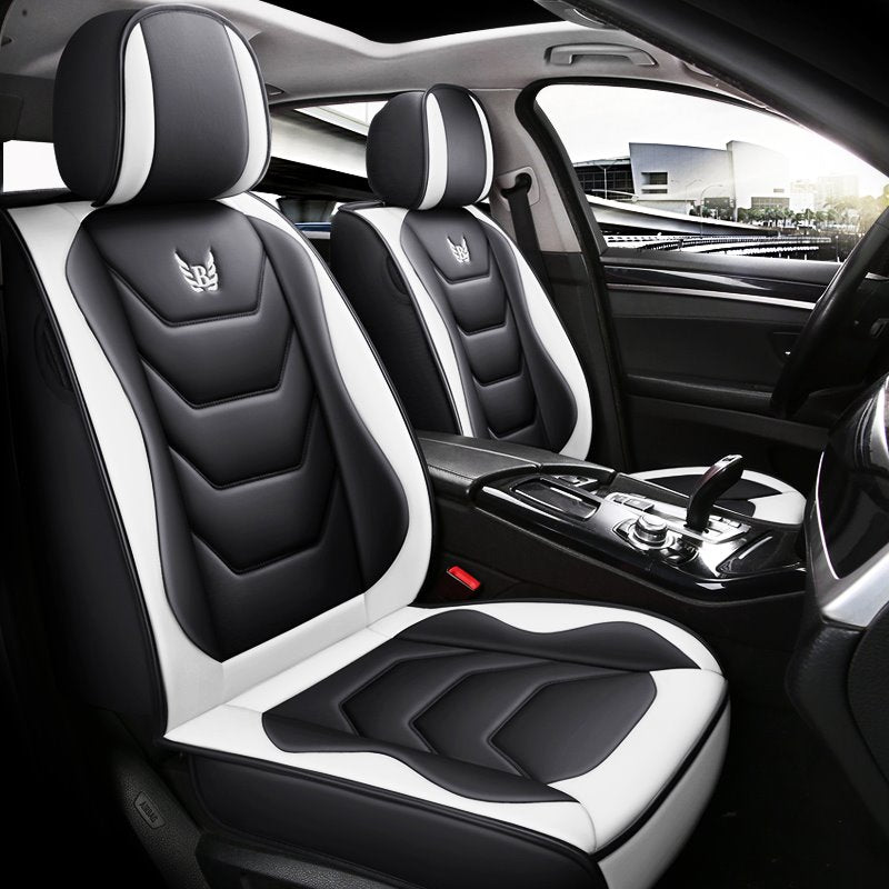5 Seats Seat Covers Full Coverage Soft Wear Resistant Durable Skin Friendly Man Made Leather Airbag Compatible Universal Fit Seat Covers for Sedan SUV Truck - Image 2