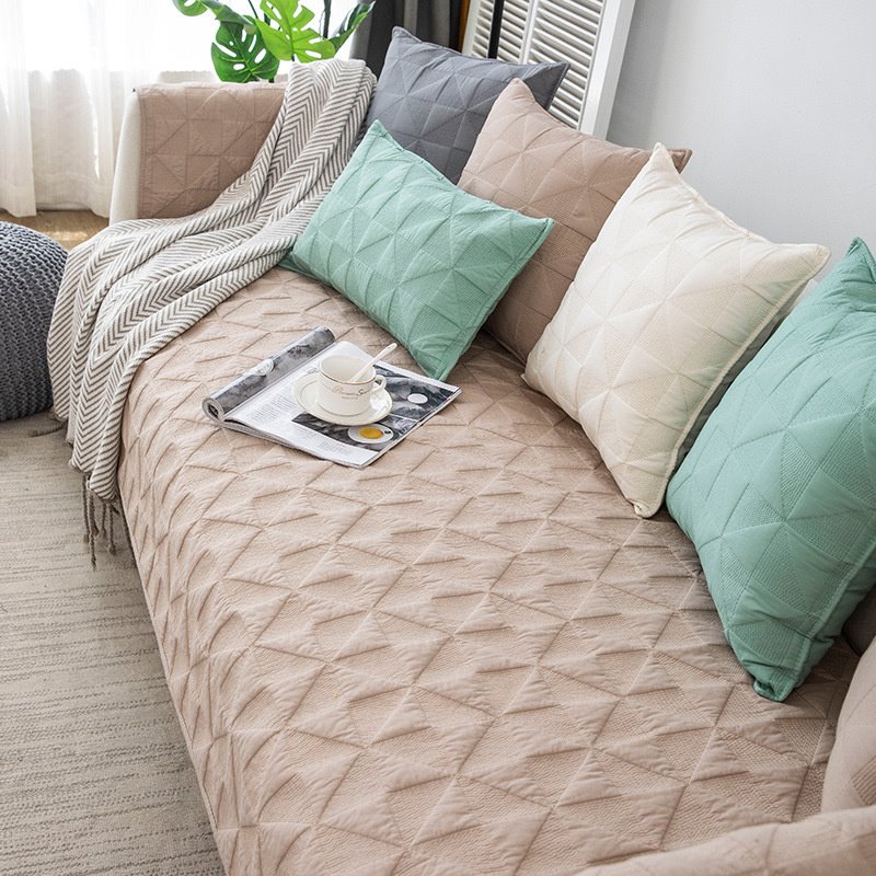 Cotton Fabric Sofa Cushion Four Seasons Cushion Anti Slip Simple Modern Cotton Universal Sofa Cover - Image 2