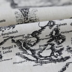 Blackout Map Printed Grommet Top Custom Curtain