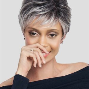 Natural Short Layered Synthetic Capless Black Women Wigs