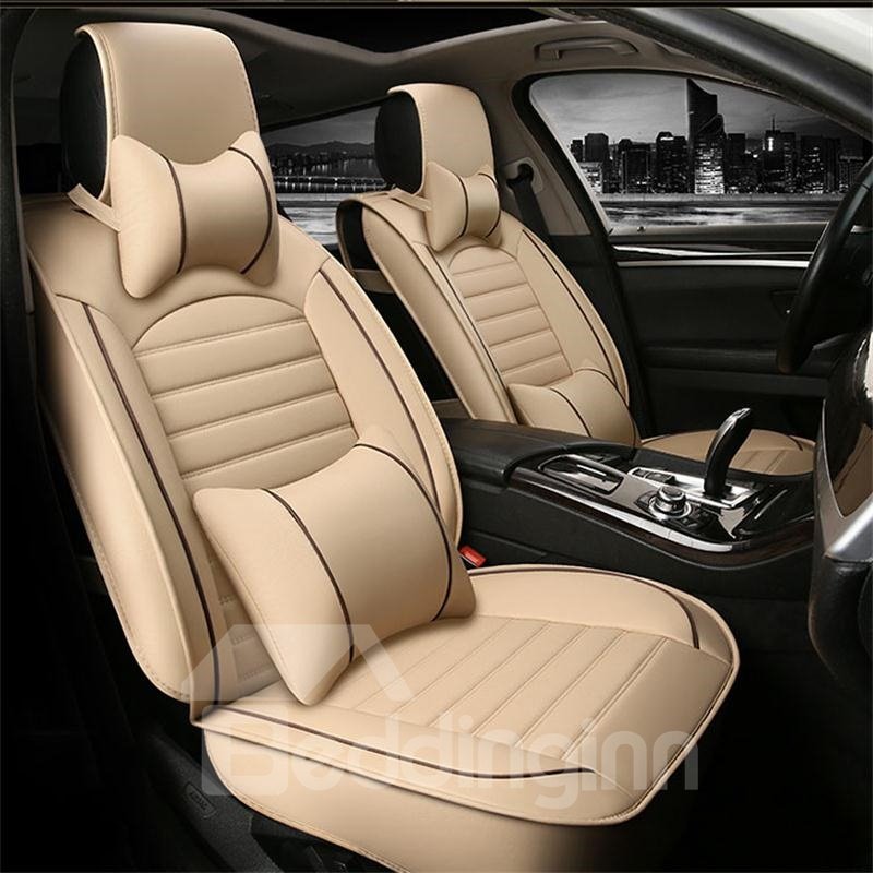 Car Seat Cover Cushions Waterproof Durable PU Leather Front Rear Full Set Car Seat Covers for 5 Seats Vehicle Suitable for Year Round Use - Image 4