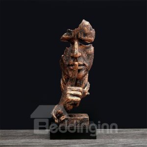Creative Thinker Shape Sculpture Retro Style Resin Desktop Decoration
