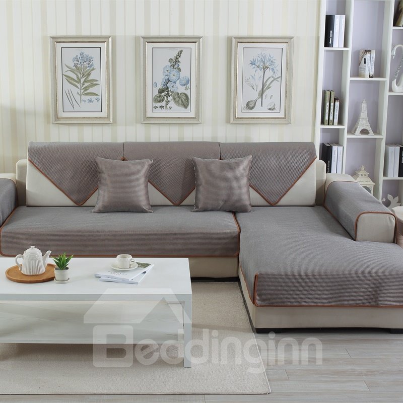 Pure Colors Polyester Soft Water Resistant Sofa Covers - Image 2