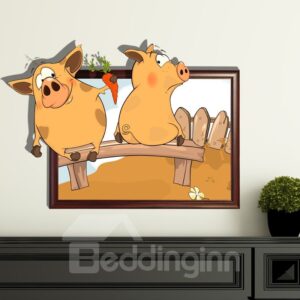 Cartoon Wonderful Lovely Pig 3D Wall Sticker