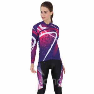 Purple Galaxy 3D Padded Pants Long Sleeve Women's Cycling Jersey