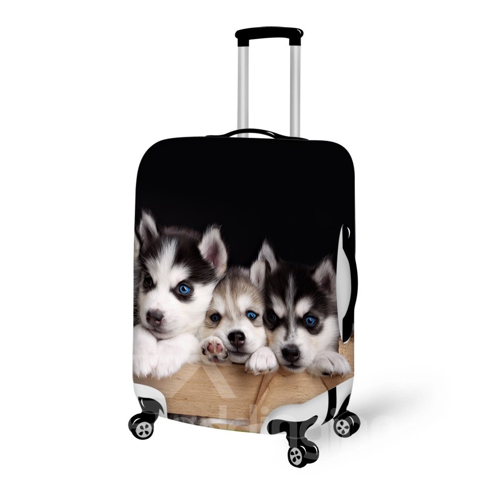Cuddly Dog Pattern 3D Painted Luggage Cover - Image 3