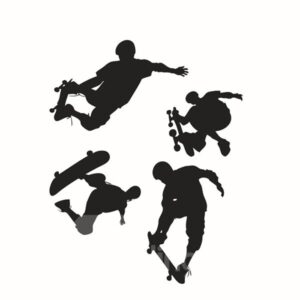 Black Simple Sliding Plate Pattern Wall Stickers