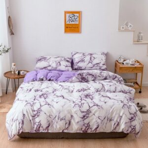 Duvet Cover Set Three-Piece Set Hand Wash Stitching Polyester Bedding Sets Marble