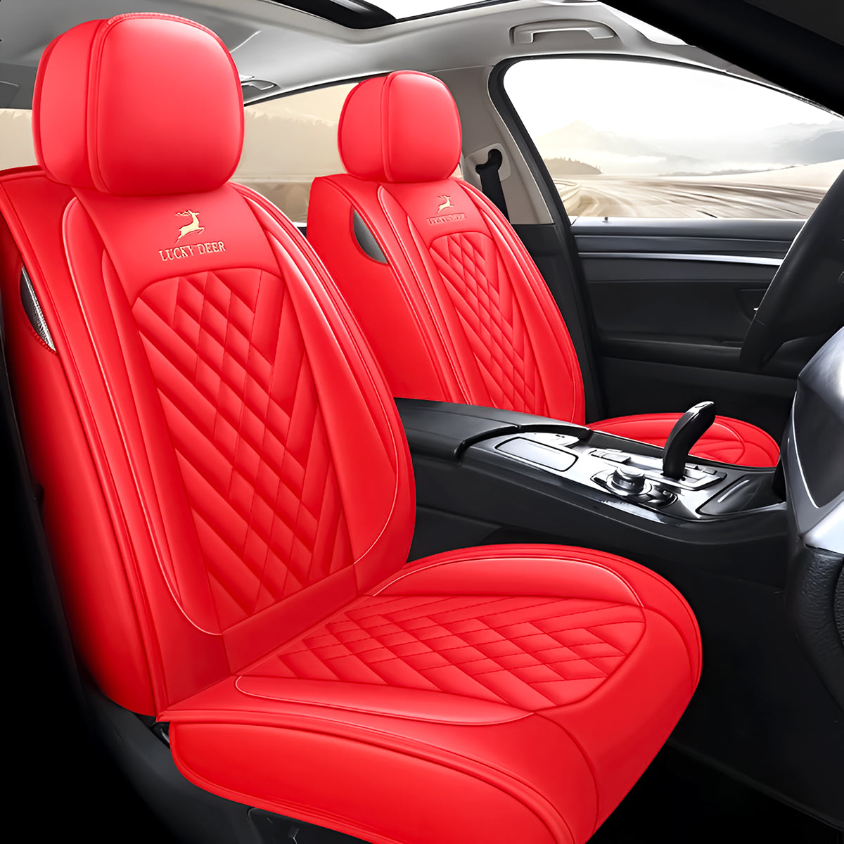 Universal Fit Car Seat Cover Full Set for 5-Seater Sedan SUV Diamond Pattern Synthetic Leather Vehicle Cushion Cover for Accord Tucson Sorento - Image 15