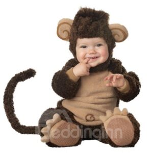 Monkey Shaped Tails Decoration Polyester Dark Gray Baby Costume