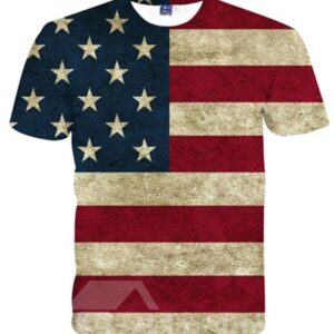 Popular American Flag Pattern 3D Painted T-Shirt