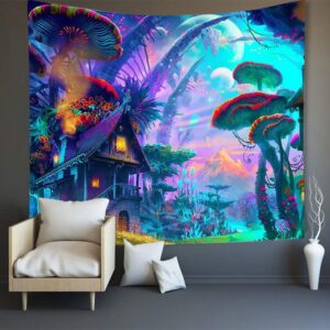3D Mushroom Home Escape Wall Tapestries Home Decoration Wall Decorations Bedspread Bed Cover Table Cloth Curtain