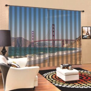 3D Scenery Curtains Blackout Polyester Curtains No Pilling No Fading No off-lining 80W 84L Inches