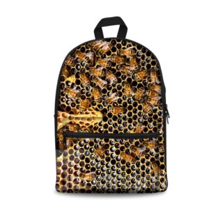 Honeycomb Bee 3D Pattern School Outdoor for Man&Woman Backpack