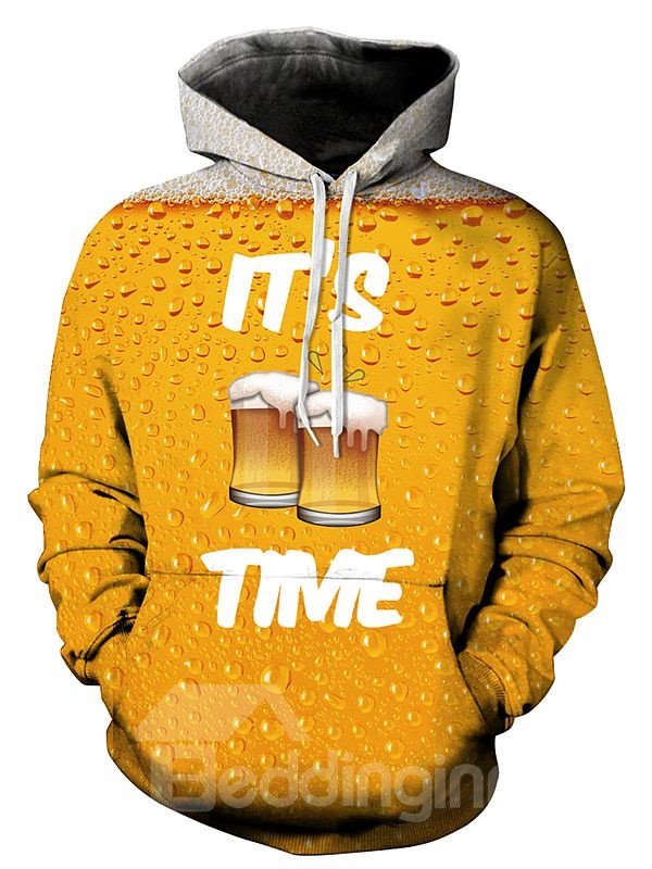 Long Sleeve Beer Pattern 3D Painted Hoodie - Image 4