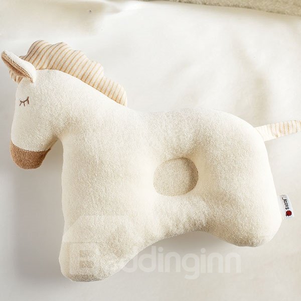Lovely Horse Design Cotton Surface Prevent Flat Head Crib Pillow