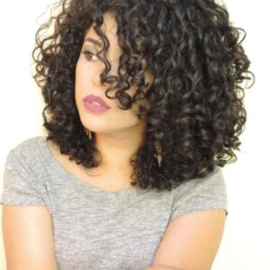 Natural Looking Women's Bob Hairstyle Curly Synthetic Hair Capless Wigs 16Inch