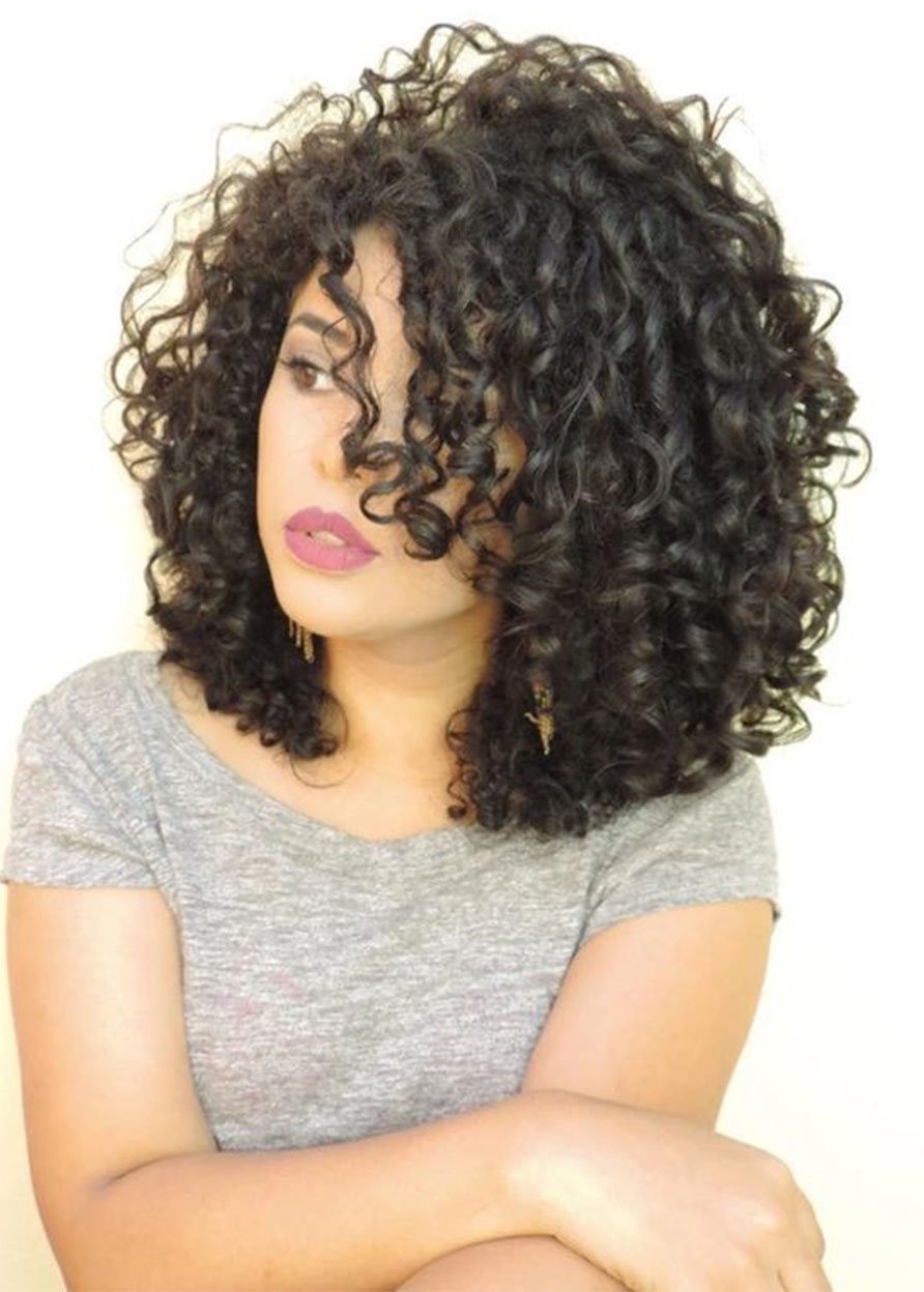 Natural Looking Women's Bob Hairstyle Curly Synthetic Hair Capless Wigs 16Inch - Image 31