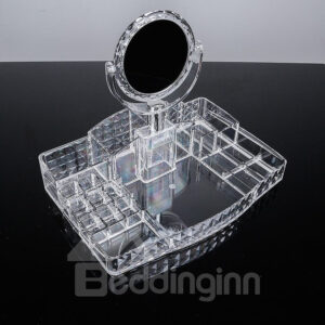 Firm Acrylic Material Environment Friendly 33.4*22.4*26.1cm With Mirror Cosmetic Storage Box