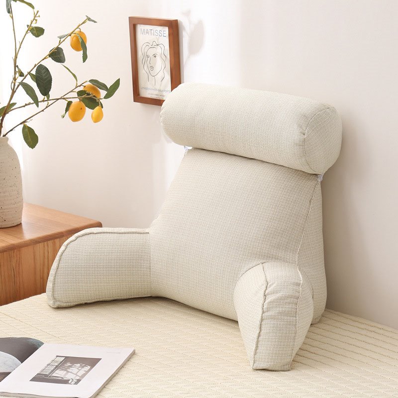 Reading Pillows with Arms Adjustable Memory Foam Bed Rest Chair Sitting Up Detach Neck Roll Removable Cover - Image 5