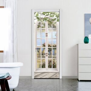 3D Eco-friendly Waterproof DIY Landscape Door Stickers Removable Self-adhesive Door Decorations for Home Office