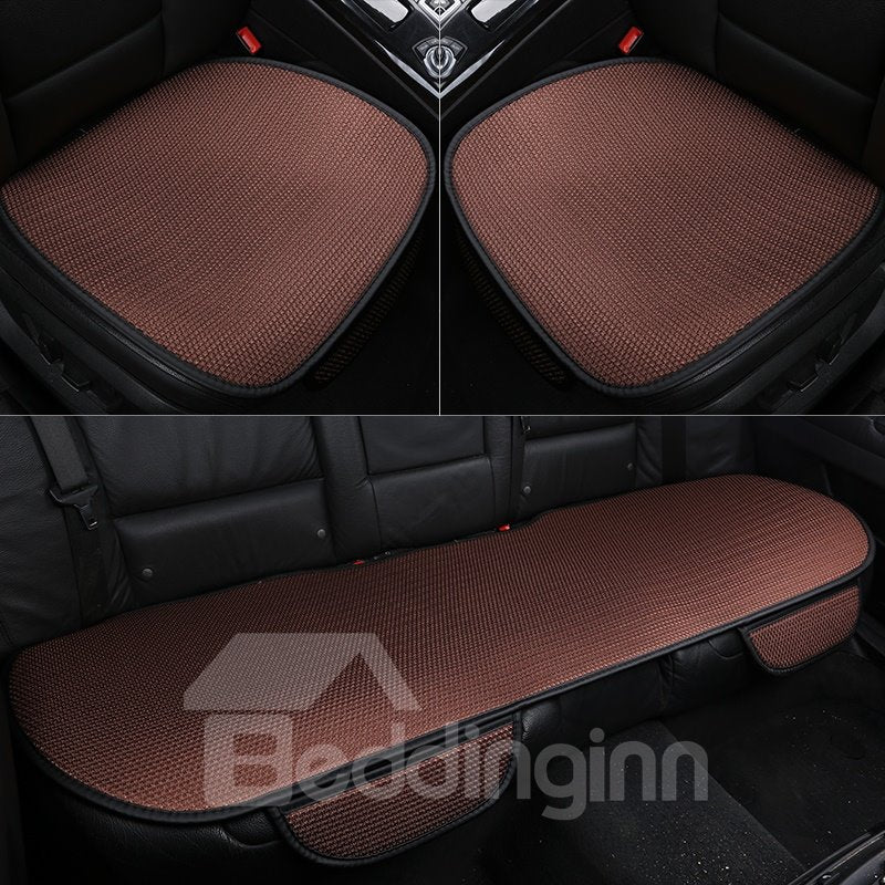 Simple Style Plain Pattern Microfiber Material 3-pieces Car Seat Mat - Image 2