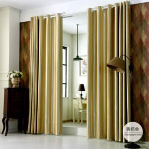 Blackout Curtains Champagne Gold Grommet Curtains for Bedroom Thermal Insulated Textured Polyester Curtains for Living Room