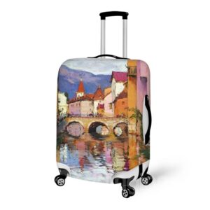3D Village Life Pattern Waterproof Oil Painting Suitcase Protector 19 20 21