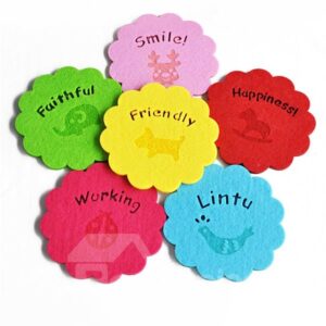 1-Set 6-Piece Multi-Color Felt Tea Cup Mat