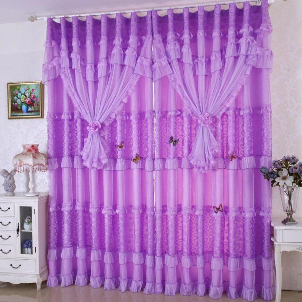 Princess Style Lace Decoration Blackout Curtain Drapes Custom Double Pinch Pleat for Living Room Bedroom - Image 11