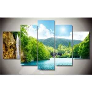 Landscape Scenery Pattern 5-Piece Canvas Hung Non-framed Wall Prints