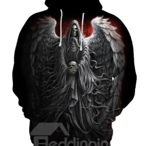 Skull Halloween Lightweight Pullover Realistic Athletic 3D Painted Hoodie