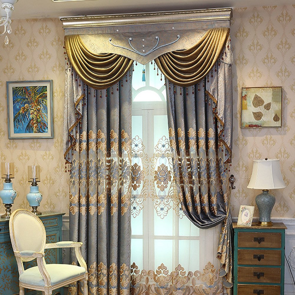 European Luxurious Elegant Embroidery Sheer Curtain for Living Room Bedroom Decoration Custom 2 Panels Breathable Voile Drapes No Pilling No Fading No off-lining Polyester - Image 4