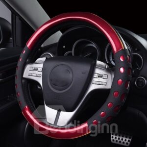 Bright Leatherette And Slip Resistance Gel Steering Wheel Cover Anti-skid Wear-resistant Dirt-resistant Durable And Breathable Not Hurt Hands Suitable for Most Round Steering Wheels