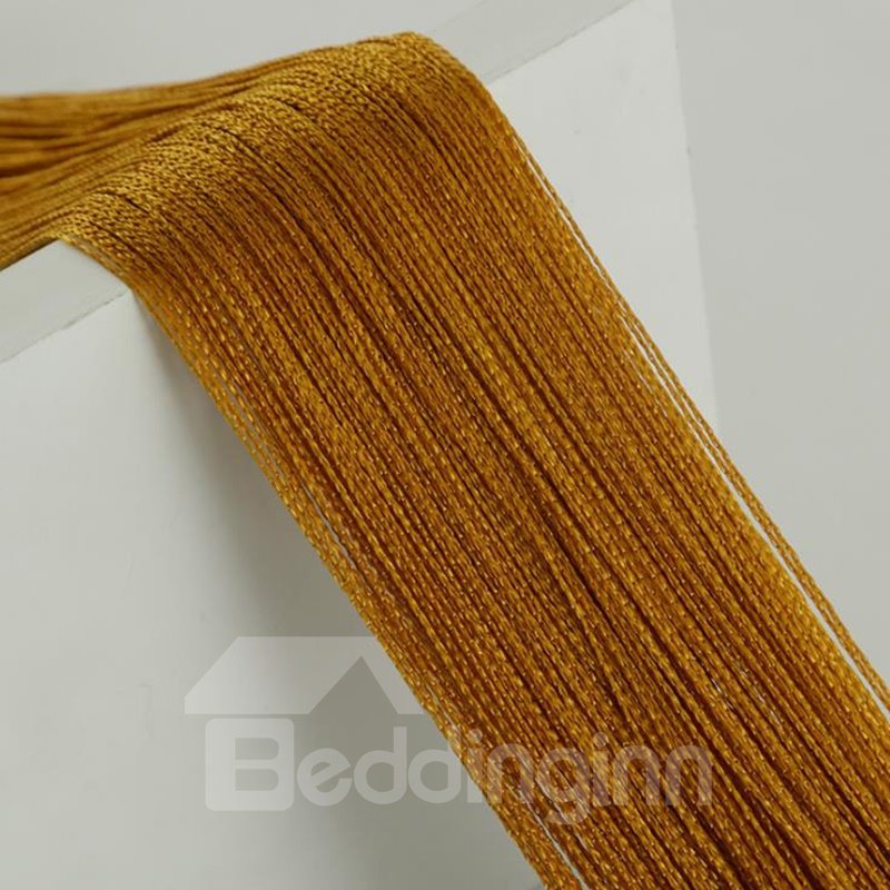 String Curtain Sheer Room Divider Door Decoration Champagne Beige - Image 2