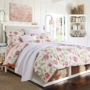 Vintage Style Watercolor Flowers Floral Pattern 3-Piece Polyester Bedding Sets Duvet Cover with Ties Colorfast Wear-resistant