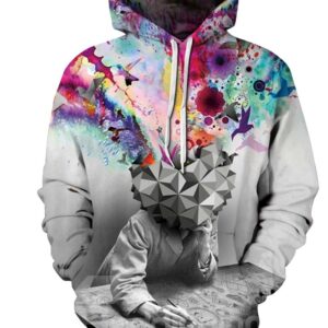 Colorful Thinker Long Sleeve 3D Pattern Hoodie