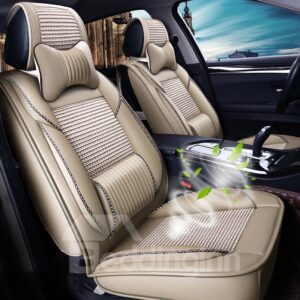 Car Seat Covers Full Set Front and Rear Split Bench Seat Protectors Universal Fit Interior Accessories for Auto Truck Van SUV
