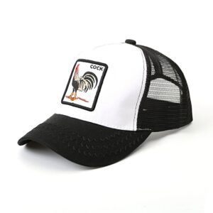 Embroidery Animal Baseball Cap Mesh Hat Cap Truck Driver Cap Breathable Sun UV and Rays Protection
