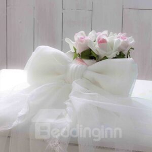 Lovely Lace Bowknot Pattern Decorative 2 Pcs Curtain Tiebacks