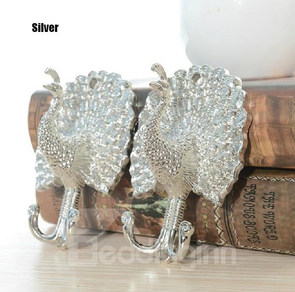 Vintage Peacock Shape European Style 2 Pcs Hooks - Image 3
