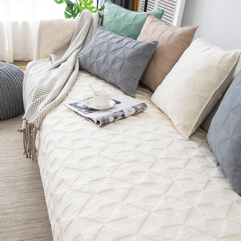 Cotton Fabric Sofa Cushion Four Seasons Cushion Anti Slip Simple Modern Cotton Universal Sofa Cover - Image 3