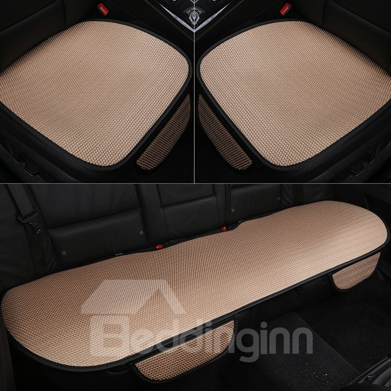 Simple Style Plain Pattern Microfiber Material 3-pieces Car Seat Mat - Image 5