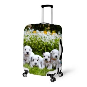 Lovely Puppy Dog And Flower Pattern 3D Painted Luggage Cover